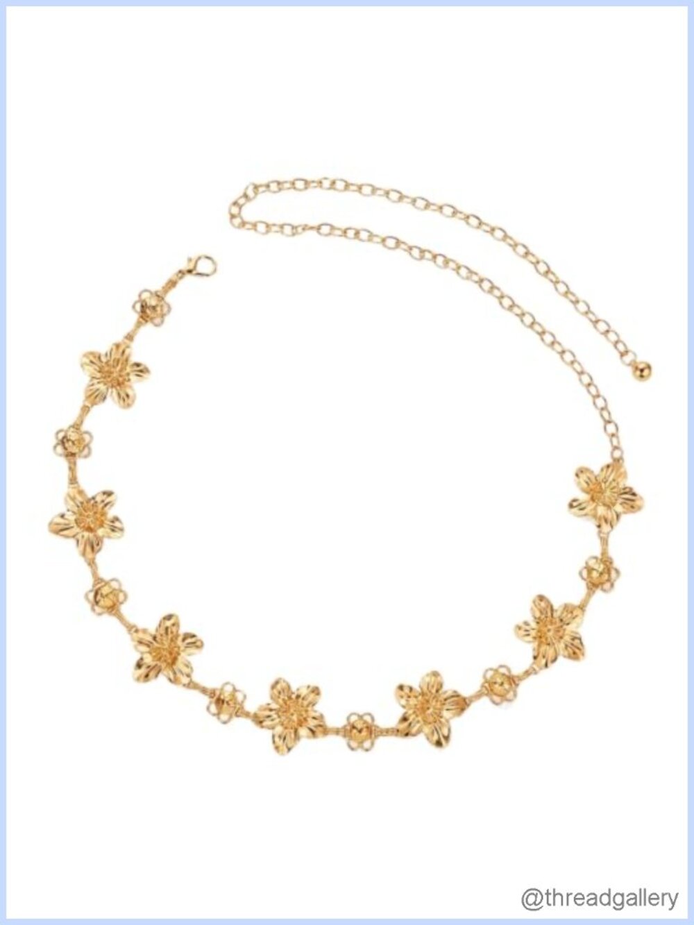Metal Flower Waist Chain Gold Belly Chain Body Jewelry Beach